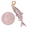 0.26ctw Diamond Tarpon Sport Fish Pendant 14K Gold back and size