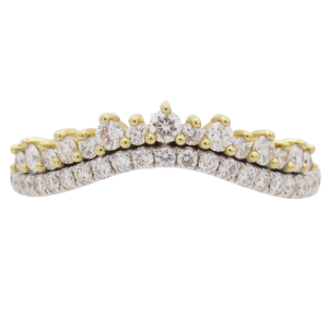 0.40ctw Diamond Double Row Contour Band Ring 14K Gold