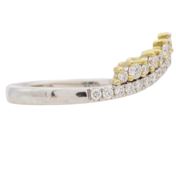 0.40ctw Diamond Double Row Contour Band Ring 14K Gold side