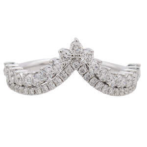0.56ctw Diamond Double Chevron Band Ring 14K Gold