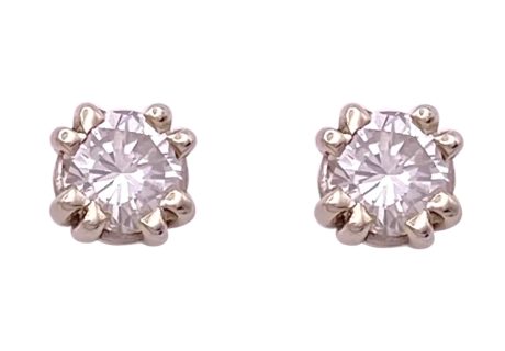 0.80ctw SI12 H Diamond Stud Earrings 14K Gold