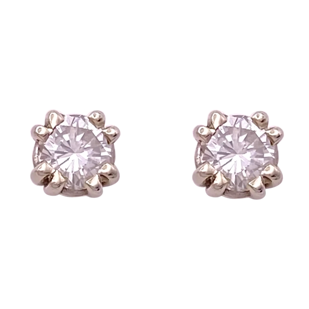 0.80ctw SI1/2 H Diamond Stud Earrings 14K Gold