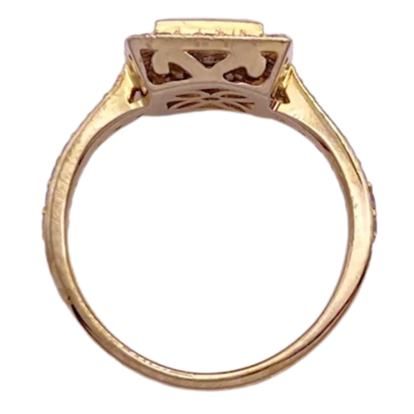 .093ctw Square Shape Diamond Cluster Halo Ring 14K (4)