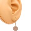 1.00ctw Diamond Pave Disk Drop Earrings 14K Gold Designer worn