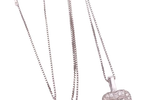 1.15ctw Fancy Cut Diamond Heart Necklace 14K & 18K Gold full