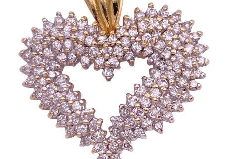 1.50ctw Diamond Heart Pendant 14K Two-Tone Gold