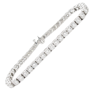 10ct Round Diamond Tennis Bracelet 18K White Gold