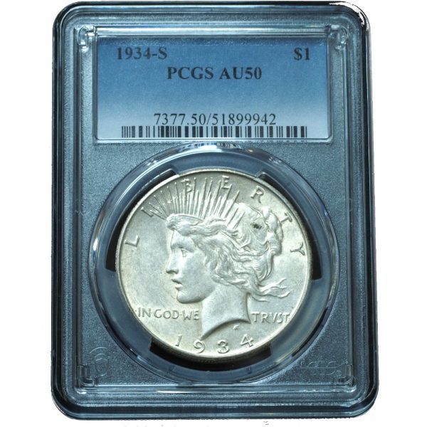 1934-S Peace Dollar AU50 PCGS