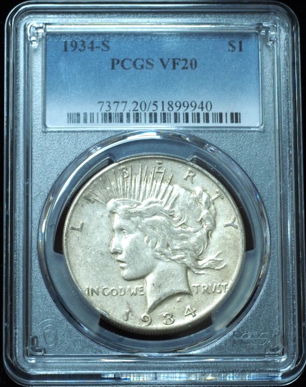 1934-S Peace Dollar VF20 PCGS