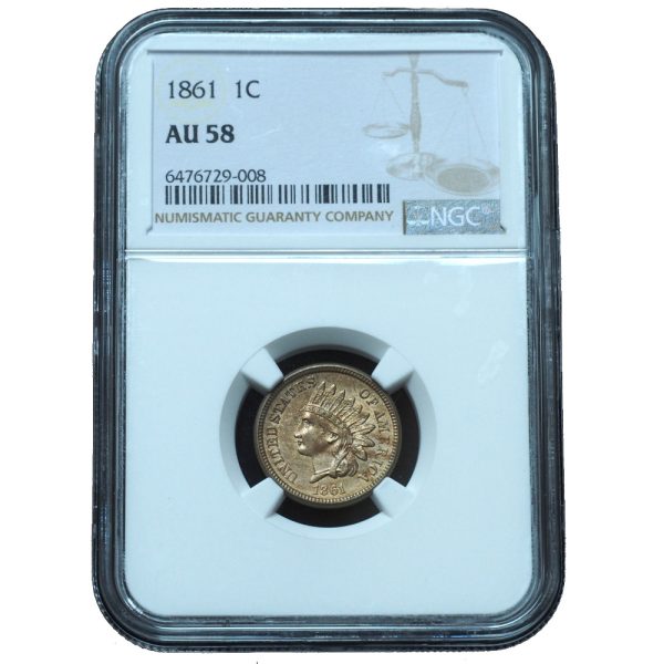 1861 Indian Head Penny AU58 NGC