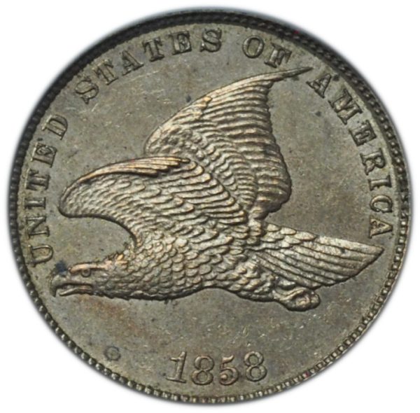 1858 Flying Eagle Cent Small Letters MS62 PCGS