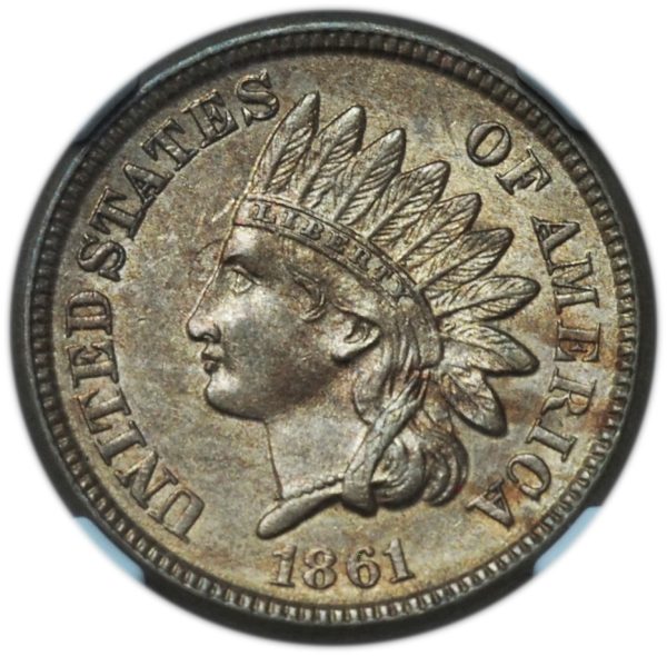 1861 Indian Head Penny AU58 NGC