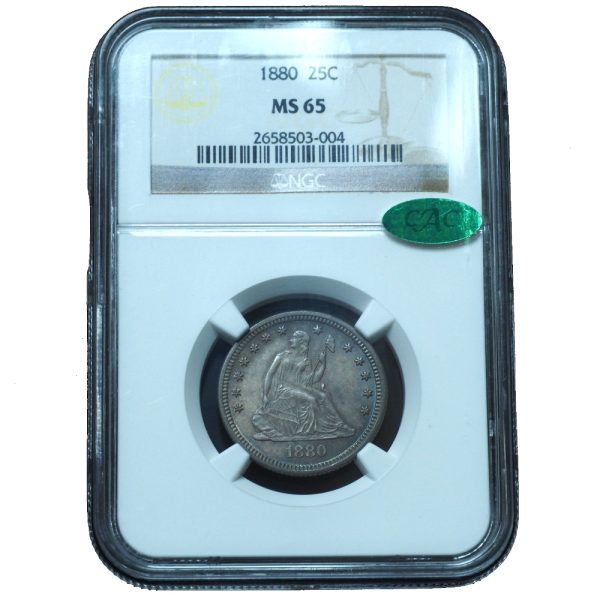 1880 Seated Liberty Quarter MS65 NGC & CAC