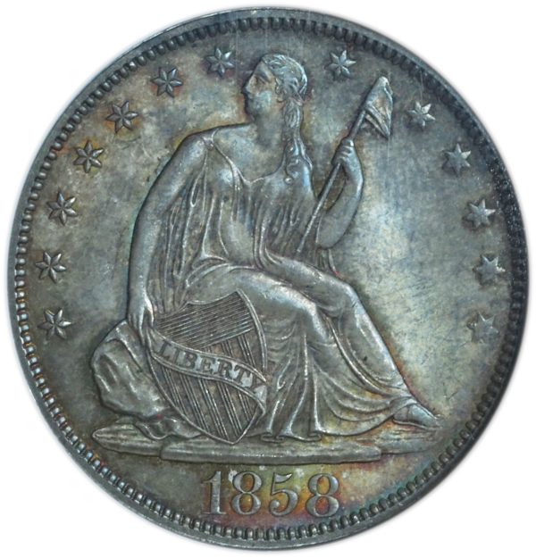 1858 Seated Liberty Half Dollar MS64 NGC