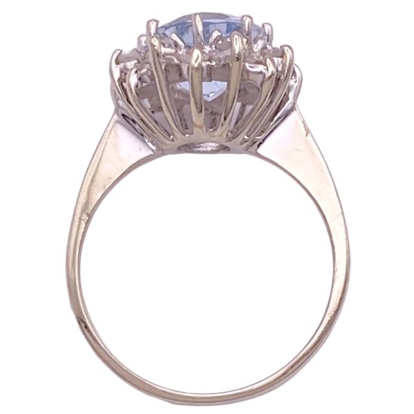 2.71ctw Aquamarine & Diamond Halo Ring 14K Gold side profile
