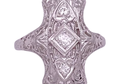 .24ctw Art Deco Diamond Ring 18K (2)