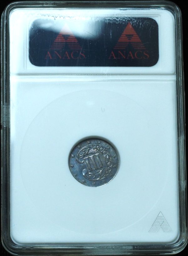 1860 3 Cent Silver MS61 ANACS Old Soapbox
