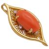Diamond Accent Coral Pendant 18K Gold side