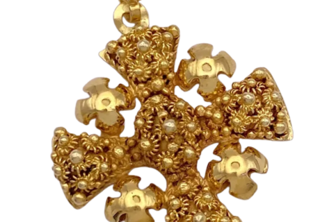 Jerusalem Crusaders Cross Pendant 14K