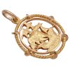 Pirate Ship Vintage Pendant Portugal 19K 800 Gold side