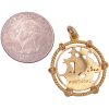 Pirate Ship Vintage Pendant Portugal 19K 800 Gold size