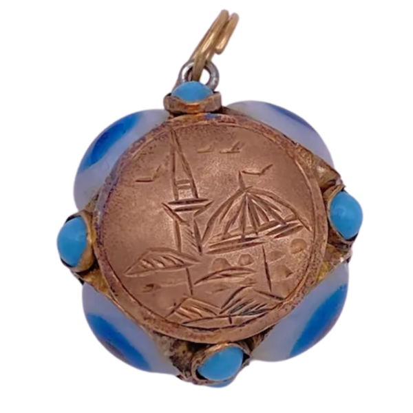 Victorian Evil Eye Protection Charm Pendant 10K (1)