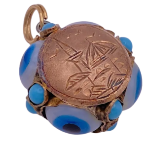 Victorian Evil Eye Protection Charm Pendant 10K (2)