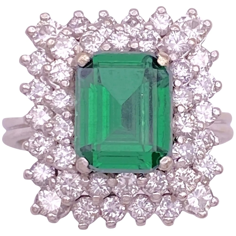 Vintage 5.64ctw Green Spinel Cocktail Ring 14K Gold