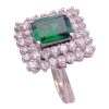 Vintage 5.64ctw Green Spinel & Diamond Cocktail Ring 14K Gold side angle