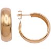 Wide Hoop Earrings 14K Yellow Gold