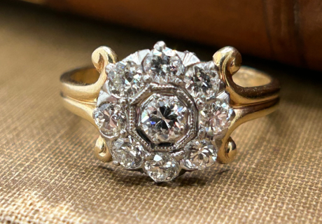 antique flower ring at Arnold Jewelers