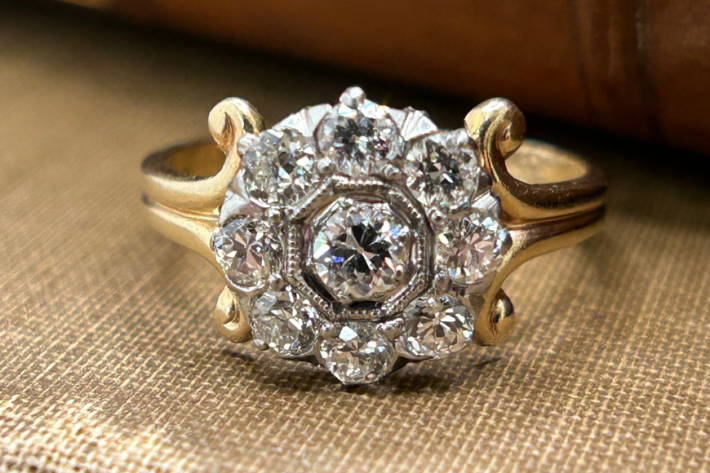 antique flower ring at Arnold Jewelers