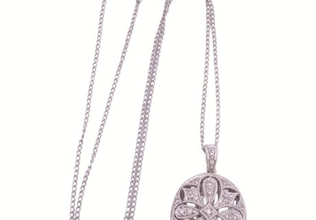 0.24ctw Diamond Ornate Necklace 14K White Gold