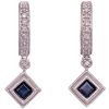 0.68ctw Sapphire Dangle Hoop Earrings 14K Gold
