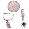 0.68ctw Sapphire Dangle Hoop Earrings 14K Gold back