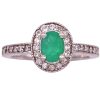 0.89ctw Natural Emerald Ring 14K White Gold