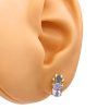 1.48ctw Aquamarine & Paraiba Tourmaline Stud Earrings 14K Gold worn