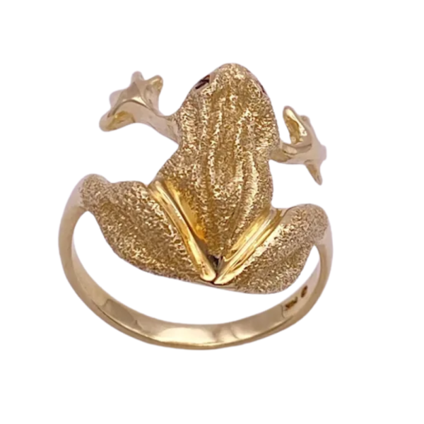 14k frog ring back