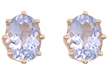 2.30ctw Aquamarine Stud Earrings 14K Gold