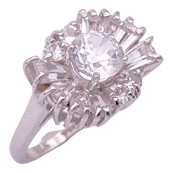 2.72ctw White Sapphire Ring 14K White Gold side