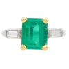 3.46ct Colombian Emerald & Diamond Ring Platinum GIA Certified front