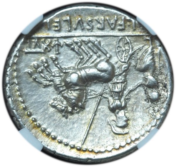 Ancient Roman Republic 76-75 L. Farsuleius Mensor AR denarius NGC AU 5/5