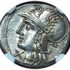 Ancient Roman Republic 137 BC M. Baebius Q.f. Tampilus AR denarius NGC MS 4/5 & 5/5