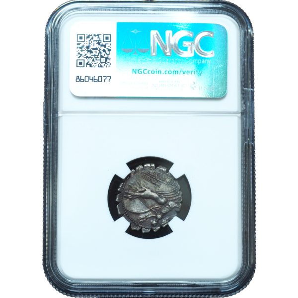 Ancient Roman Republic 79 BC Ti. Claudius Ti.f. Ap.n. Nero AR Serratus Denarius Ch. AU NGC