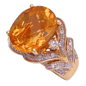 6.79ctw Citrine Statement Ring 14K Gold side