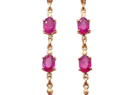 8.00ctw Natural Pink Sapphire Earrings 14K Gold