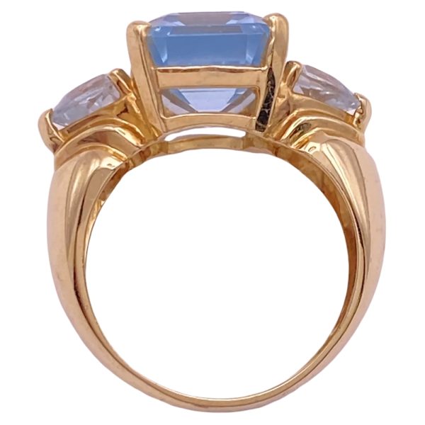 9.30ctw Aquamarine Statement Ring 14K Gold profile
