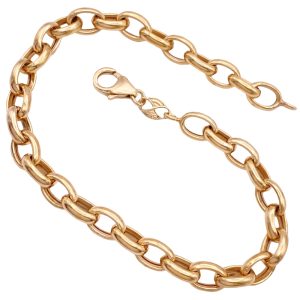Chunky Oval Link Bracelet 14K Gold 8 Length