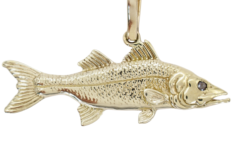 Nautical Realistic Snook pendant 14K Gold (2)