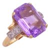 Retro 9.35ctw Amethyst Ring 14K Two-Tone Gold side